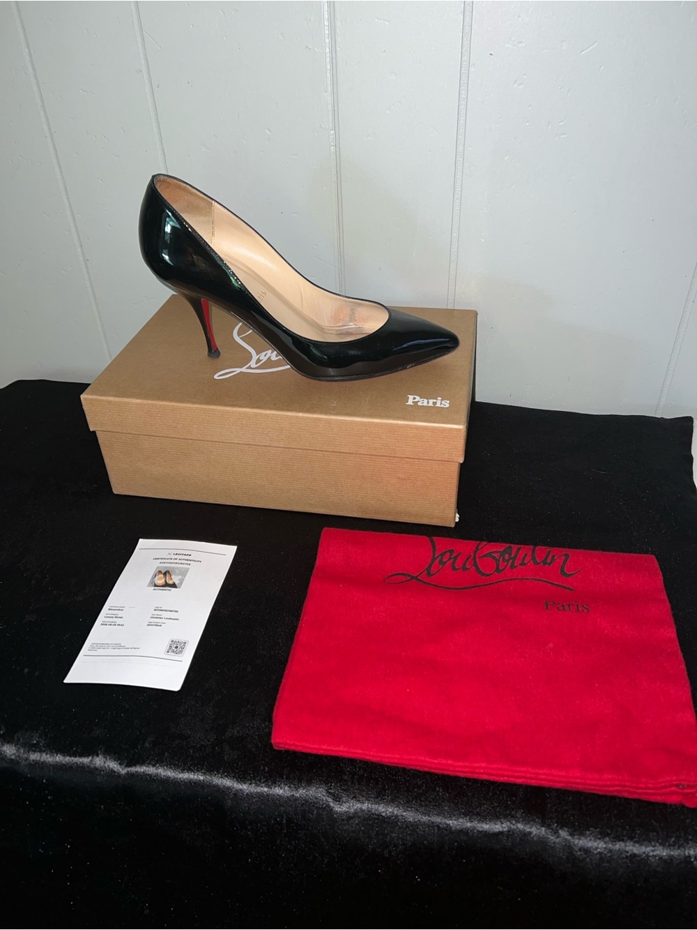 Christian Louboutin Black Patent Leather Pointed-Toe Stiletto
